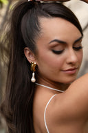 Sterling King • Baroque Pearl Molten Earrings