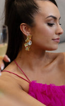 Sterling King • Pleat crystal earrings