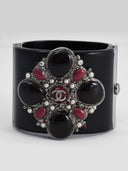 Chanel • CC Gripoix Cuff Bracelet (Black & Red)