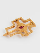 Zeiya • Unforgettable Cross Brooch (Red Stone)