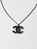 Chanel • CC Black Cabochon Pendant Necklace