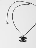 Chanel • CC Black Cabochon Pendant Necklace