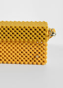 Lucy Folk • Mustard Beaded Clutch with Detachable Strap