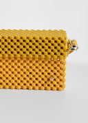 Lucy Folk • Mustard Beaded Clutch with Detachable Strap