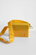 Lucy Folk • Mustard Beaded Clutch with Detachable Strap