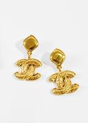 Chanel • Vintage Quilted CC Drop Earrings • Purchase