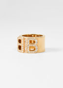Balenciaga • BB Crystal Logo Ring