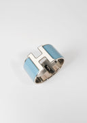 Hermès • Clic Clac H Extra wide Bracelet Bleu Ciel