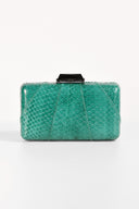 Kotur • Teal Espey Elaphe Snakeskin Minaudière Clutch