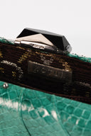 Kotur • Teal Espey Elaphe Snakeskin Minaudière Clutch