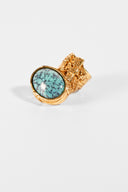 Saint Laurent YSL • Arty Turquoise Cabochon Ring