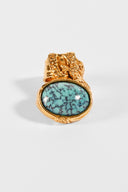 Saint Laurent YSL • Arty Turquoise Cabochon Ring