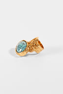 Saint Laurent YSL • Arty Turquoise Cabochon Ring