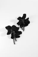 Lanvin •  Crystal Flower Clip-On Earrings