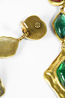 Saint Laurent YSL • Gripoix Red & Green Clip-On Earrings
