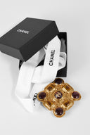 Chanel • Gripoix Brooch in Gold & Amber