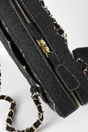 Chanel • Wool Contrast Stitch Surpique Shoulder Bag Charcoal