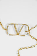 Valentino Garavani • VLogo Signature Crystal Chain Belt