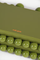 Cult Gaia • Eos Acrylic Clutch in Olive Green