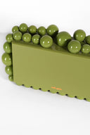 Cult Gaia • Eos Acrylic Clutch in Olive Green