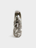 Alexis Bittar • Crystal Embellished Hinged Bangle Silver