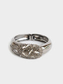 Alexis Bittar • Crystal Embellished Hinged Bangle Silver