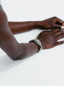 Alexis Bittar • Crystal Embellished Hinged Bangle Silver