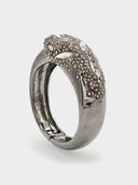 Alexis Bittar • Crystal Embellished Hinged Bangle Silver