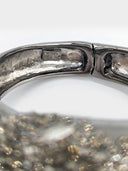 Alexis Bittar • Crystal Embellished Hinged Bangle Silver