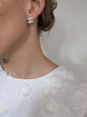 Chanel • Swarovski Crystal CC Earrings Silver