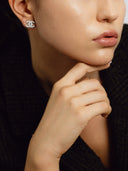 Chanel • Swarovski Crystal CC Earrings Silver