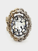 Dior • Chain and Crystal cuff bracelet