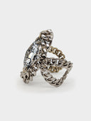 Dior • Chain and Crystal cuff bracelet