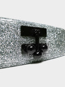 Edie Parker • Acrylic Glitter box clutch silver