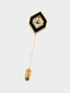 Givenchy • Vintage Gold & Black Enamel Crystal Pin