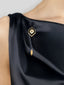 Givenchy • Vintage Gold & Black Enamel Crystal Pin