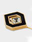 Givenchy • Vintage Gold & Black Enamel Crystal Pin