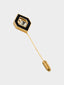 Givenchy • Vintage Gold & Black Enamel Crystal Pin