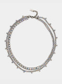 Saint Laurent • Crystal choker Silver