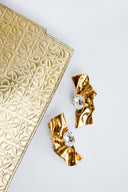 Sterling King • Pleat crystal earrings