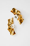 Sterling King • Pleat crystal earrings