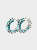 AREA • Blue & Turquoise Crystal Hoop Earrings