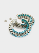 AREA • Blue & Turquoise Crystal Hoop Earrings