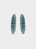 AREA • Blue & Turquoise Crystal Hoop Earrings