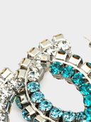 AREA • Blue & Turquoise Crystal Hoop Earrings
