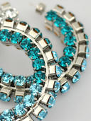 AREA • Blue & Turquoise Crystal Hoop Earrings