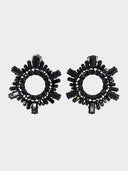 Amina Muaddi • Begum Crystal Embellished Earrings Black