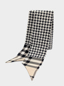 Burberry • Houndstooth & Check Silk Twilly Scarf
