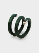 Bottega Veneta • Green Leather Coiled Snake Head Cuff