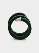 Bottega Veneta • Green Leather Coiled Snake Head Cuff